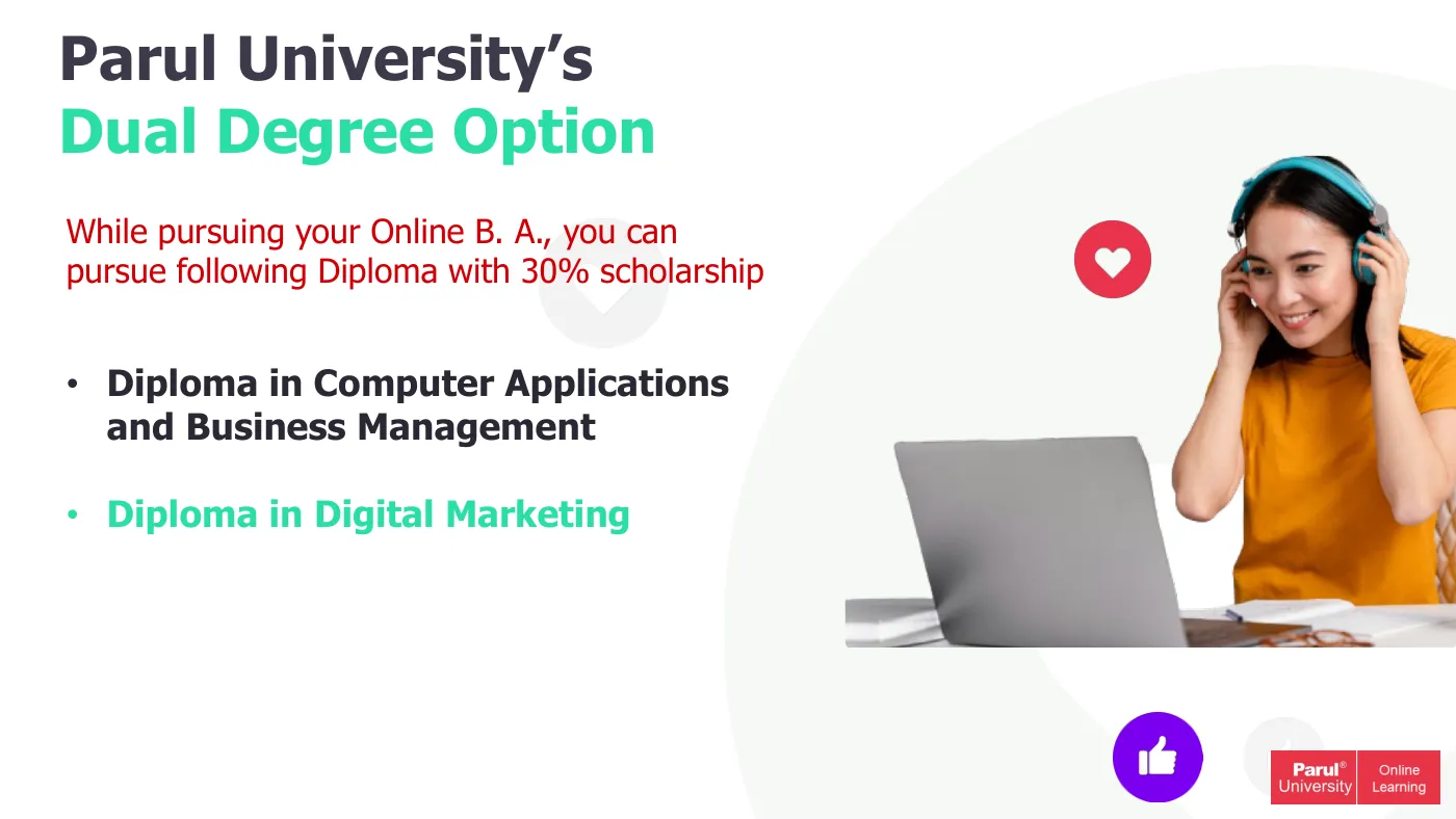 Parul University — course brochure, page 112. Open the PDF for full-size reading.