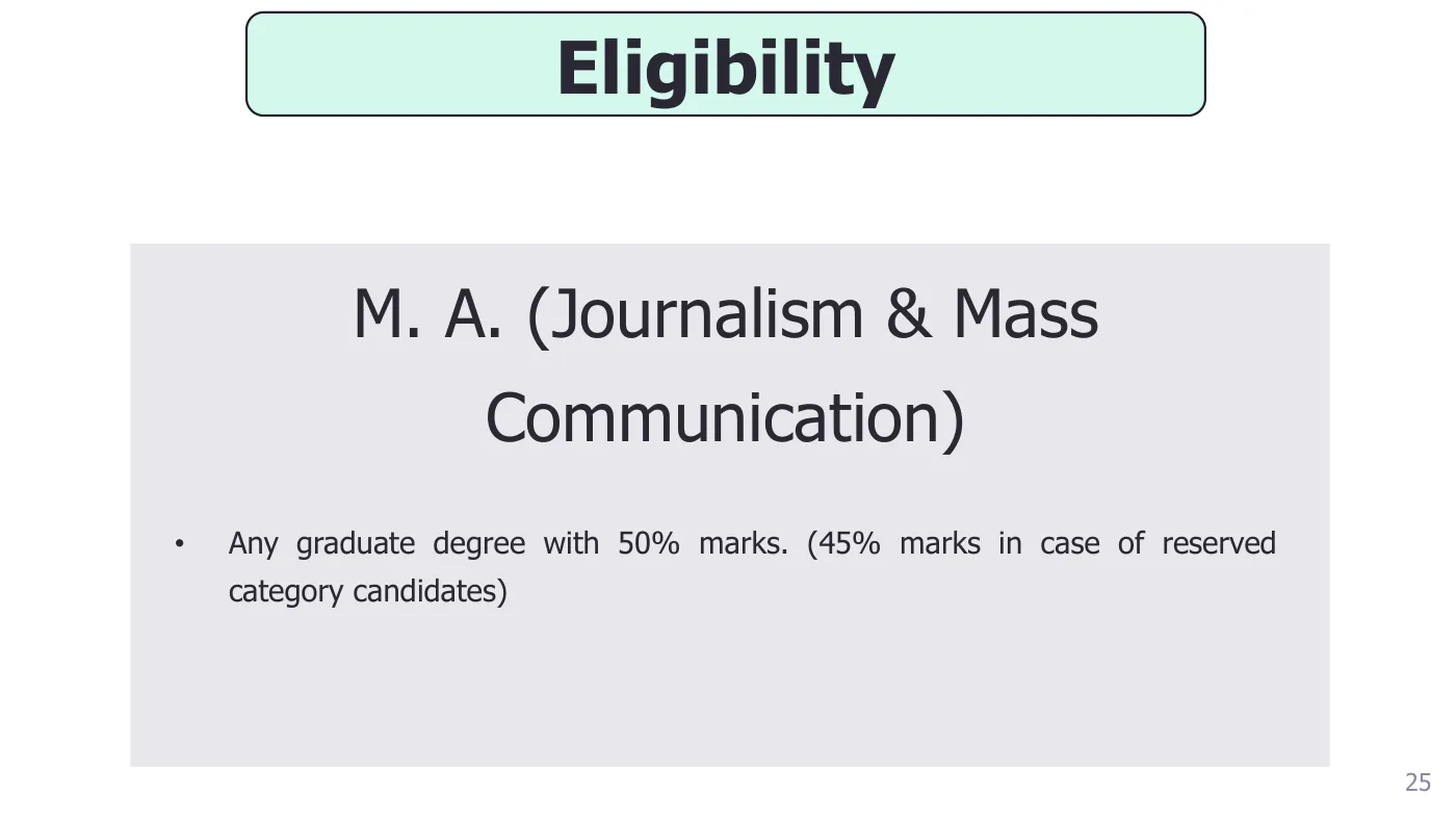 Parul University — course brochure, page 25. Open the PDF for full-size reading.