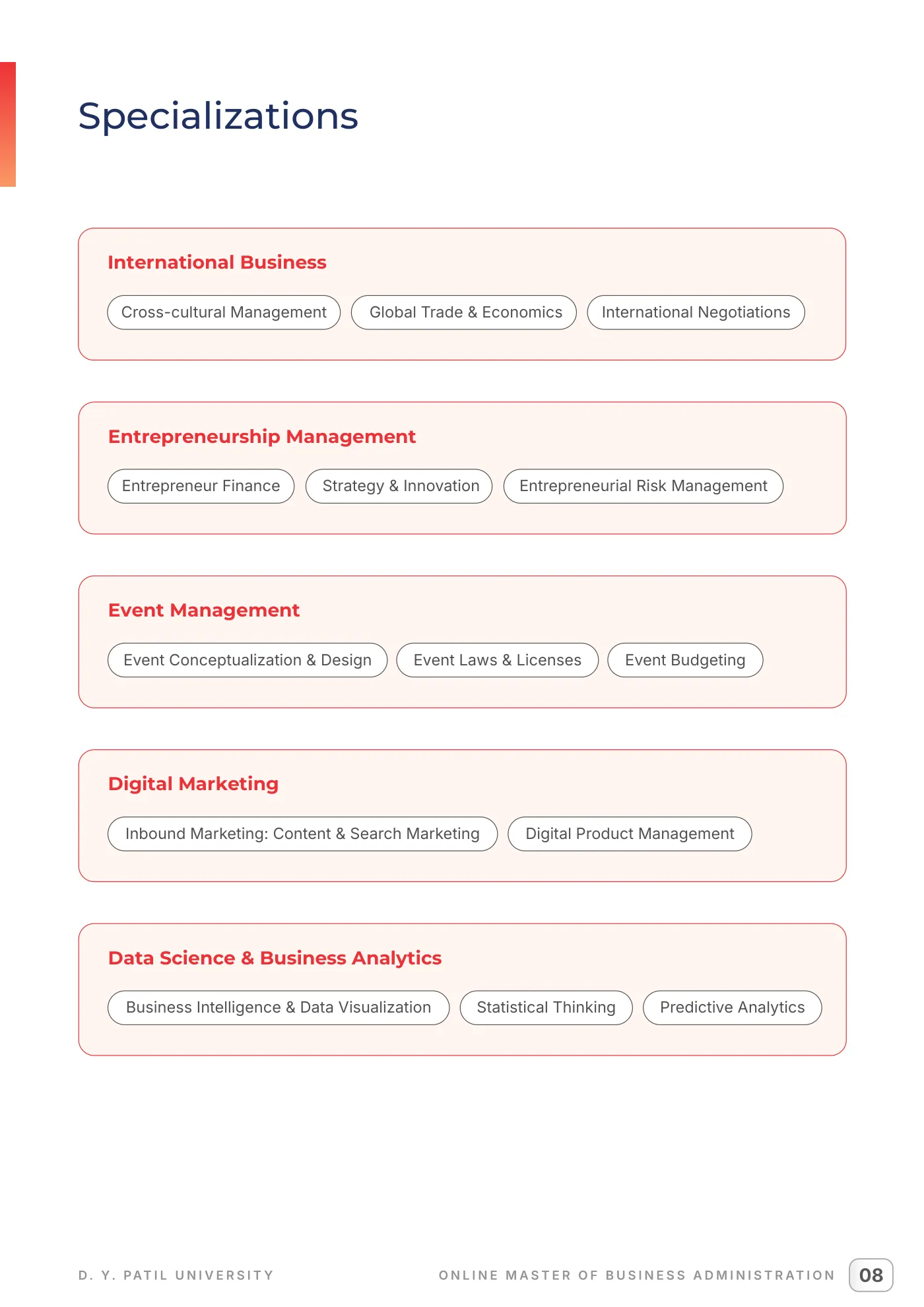 D. Y. Patil University, Navi Mumbai — course brochure, page 17. Open the PDF for full-size reading.
