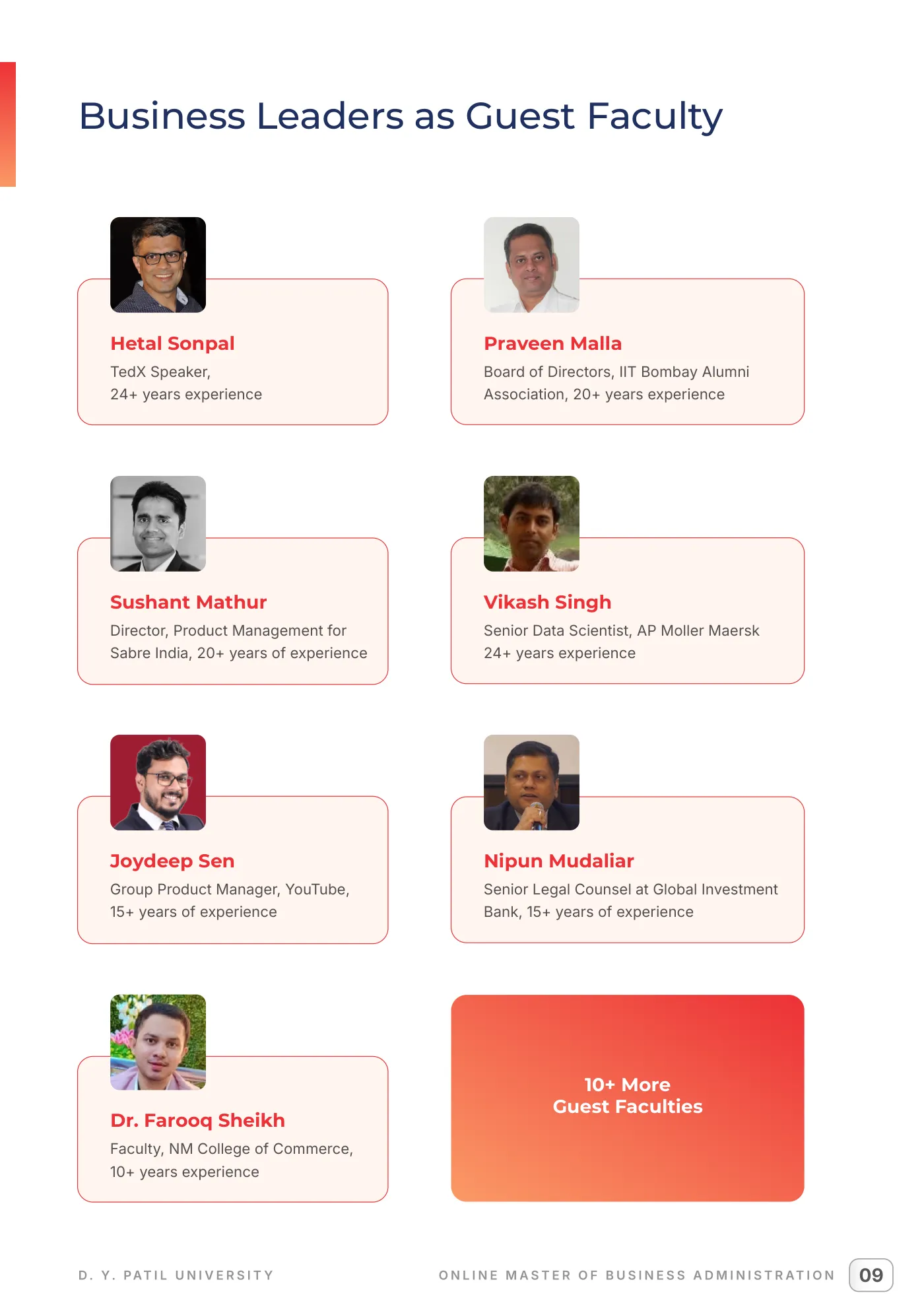 D. Y. Patil University, Navi Mumbai — course brochure, page 18. Open the PDF for full-size reading.