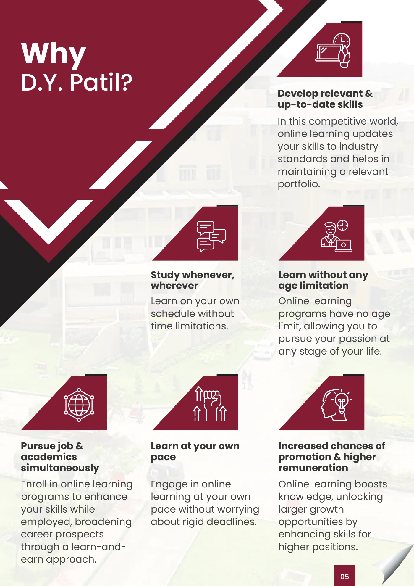 D. Y. Patil University, Navi Mumbai — course brochure, page 3. Open the PDF for full-size reading.