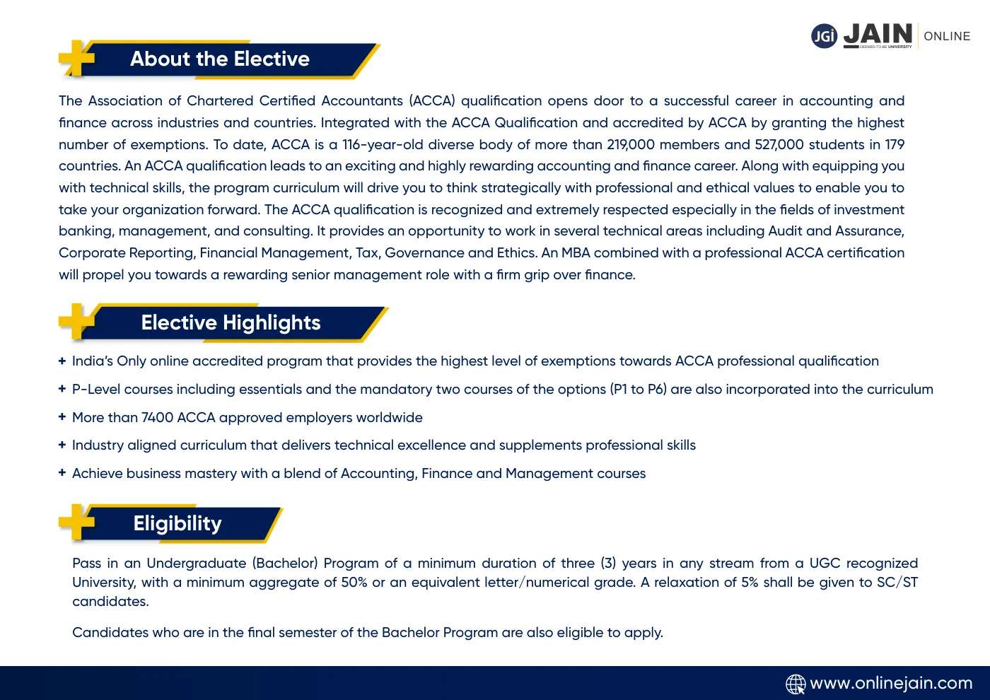 Jain University — complete course brochure, page 111. Open the PDF for full-size reading.