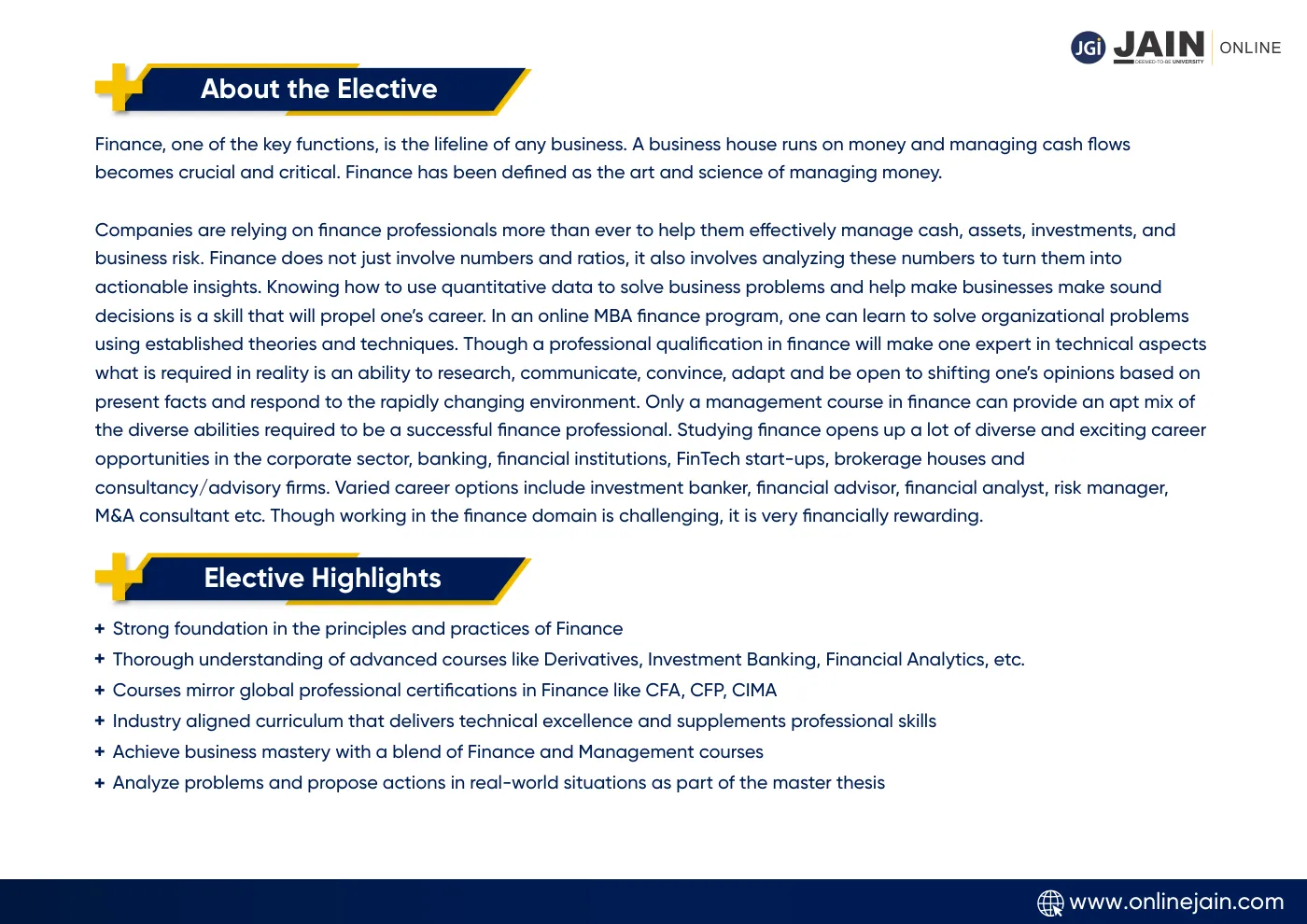 Jain University — complete course brochure, page 126. Open the PDF for full-size reading.