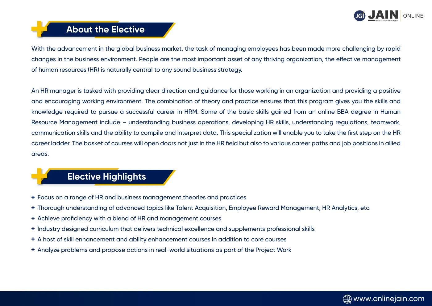 Jain University — complete course brochure, page 21. Open the PDF for full-size reading.