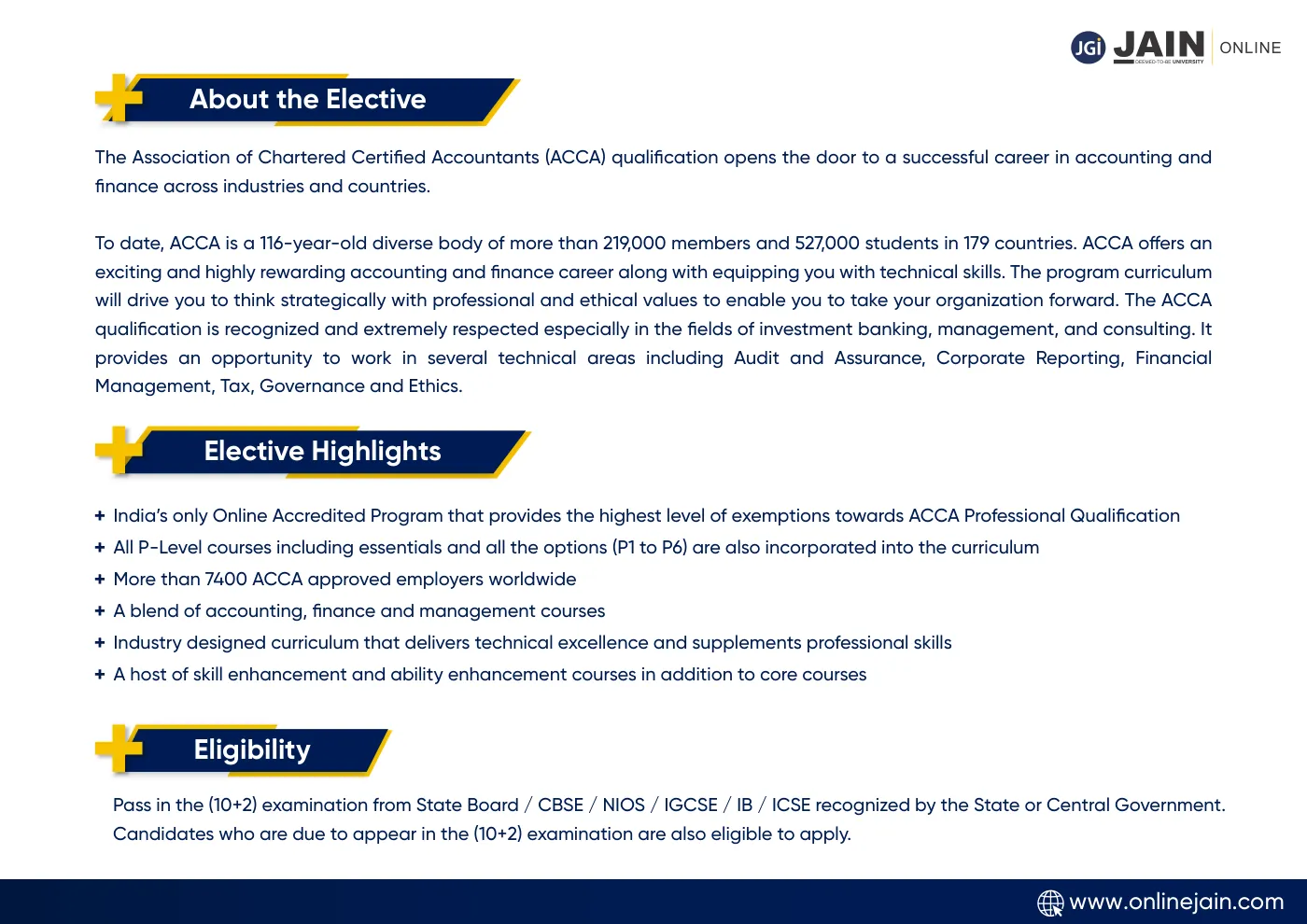 Jain University — complete course brochure, page 27. Open the PDF for full-size reading.