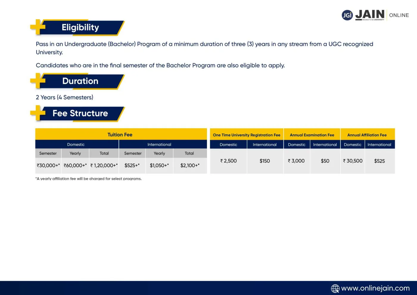 Jain University — complete course brochure, page 34. Open the PDF for full-size reading.