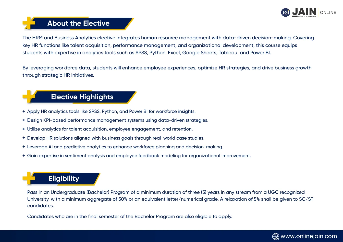 Jain University — complete course brochure, page 63. Open the PDF for full-size reading.