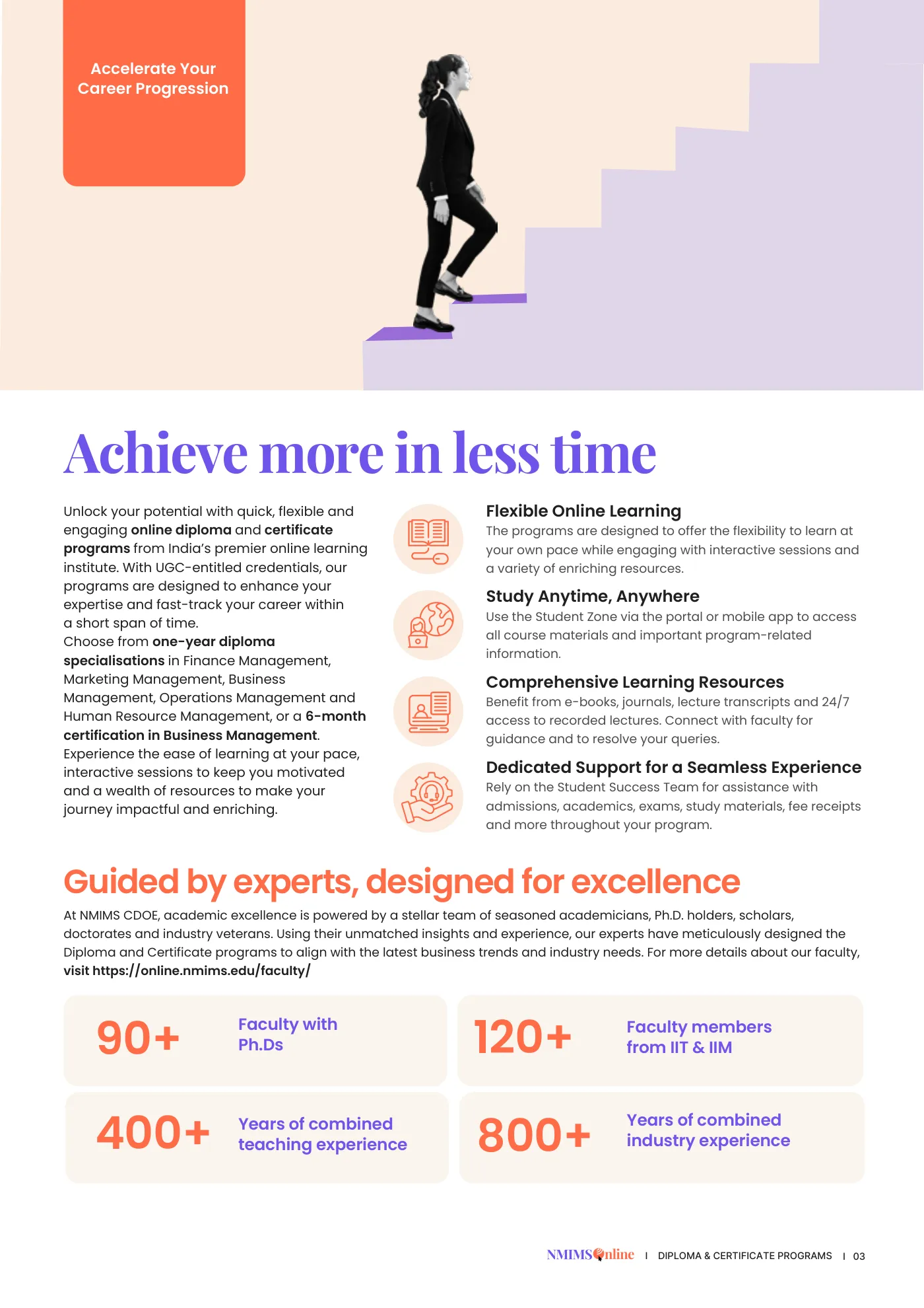 NMIMS — course brochure, page 13. Open the PDF for full-size reading.