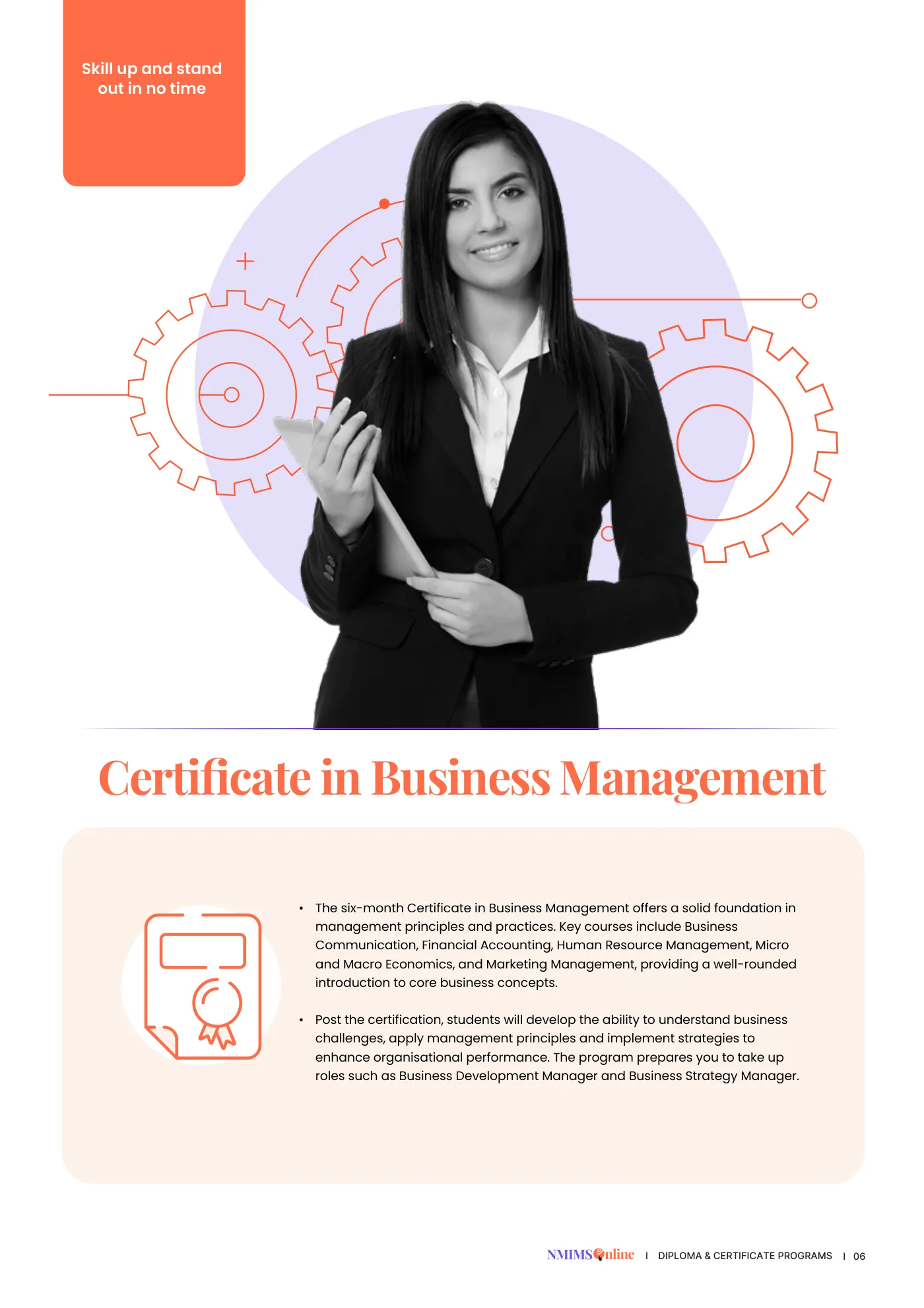 NMIMS — course brochure, page 16. Open the PDF for full-size reading.