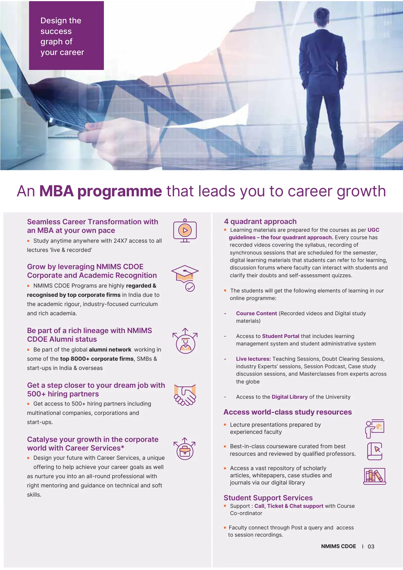 NMIMS — course brochure, page 19. Open the PDF for full-size reading.