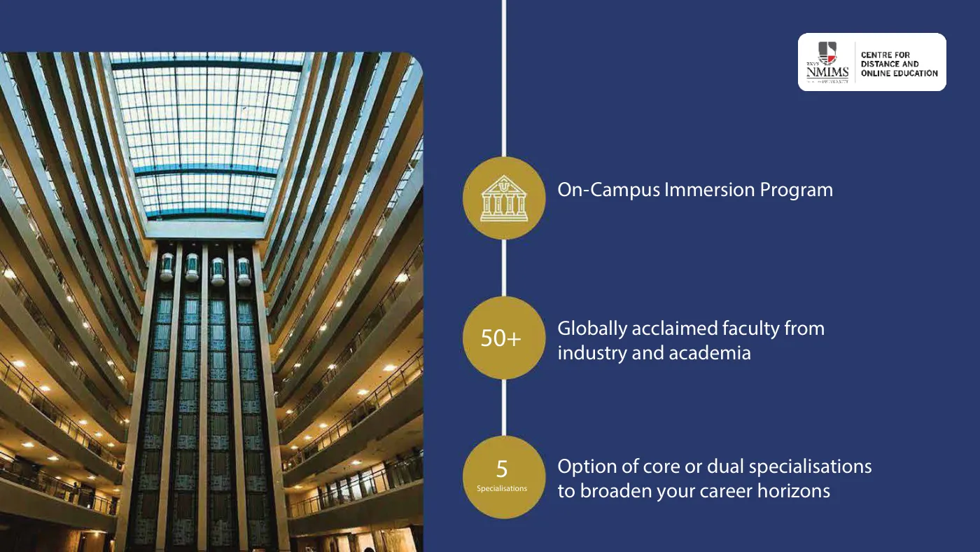 NMIMS — course brochure, page 28. Open the PDF for full-size reading.