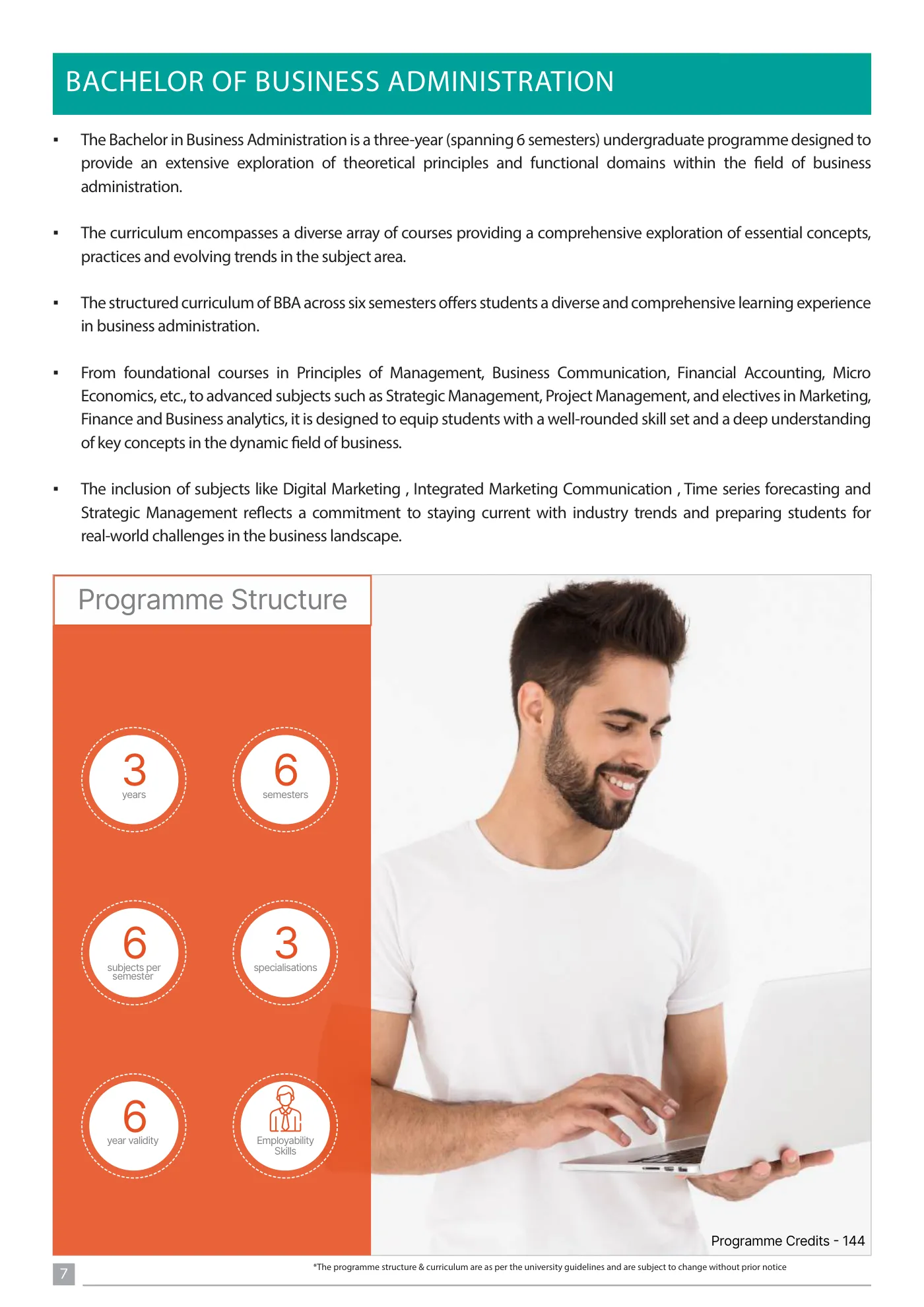 NMIMS — course brochure, page 7. Open the PDF for full-size reading.