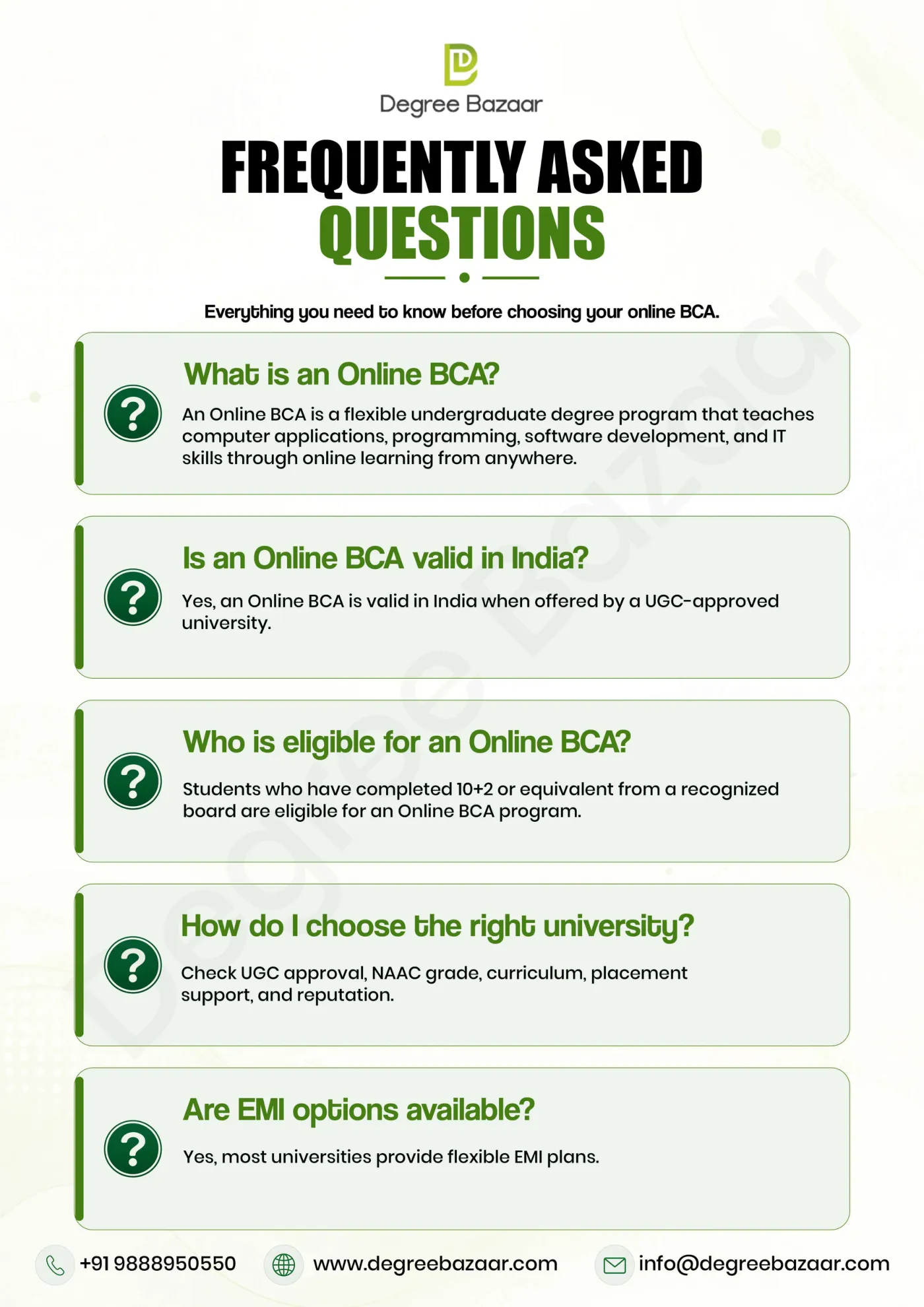 BCA — DegreeBazaar course guide, page 3. Open the PDF for full-size reading.