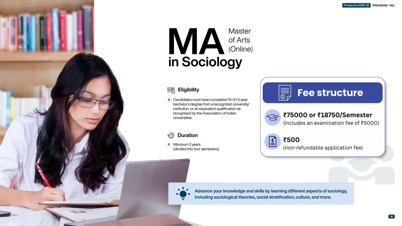 Sikkim Manipal University — course brochure, page 12. Open the PDF for full-size reading.