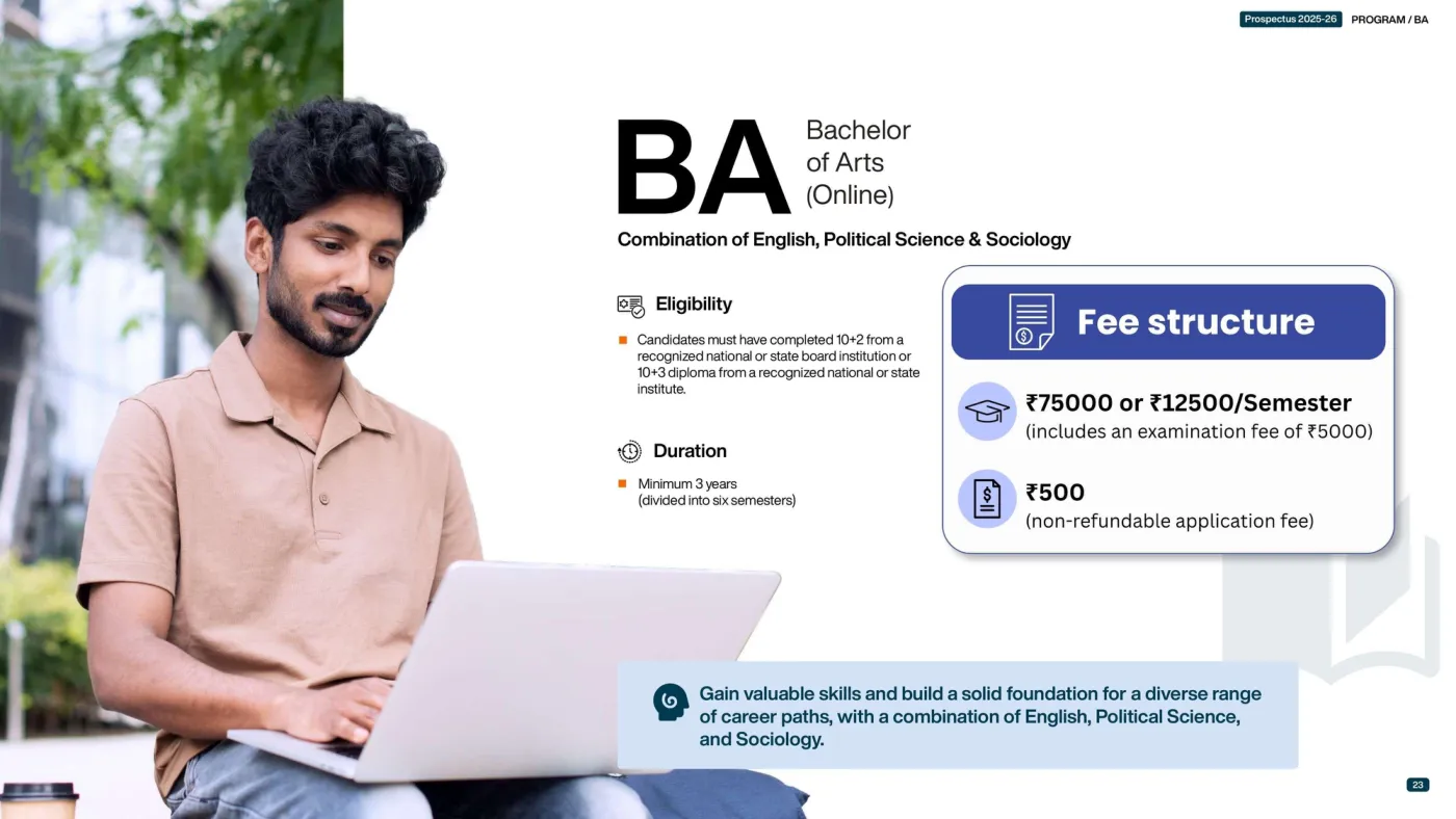 Sikkim Manipal University — course brochure, page 15. Open the PDF for full-size reading.