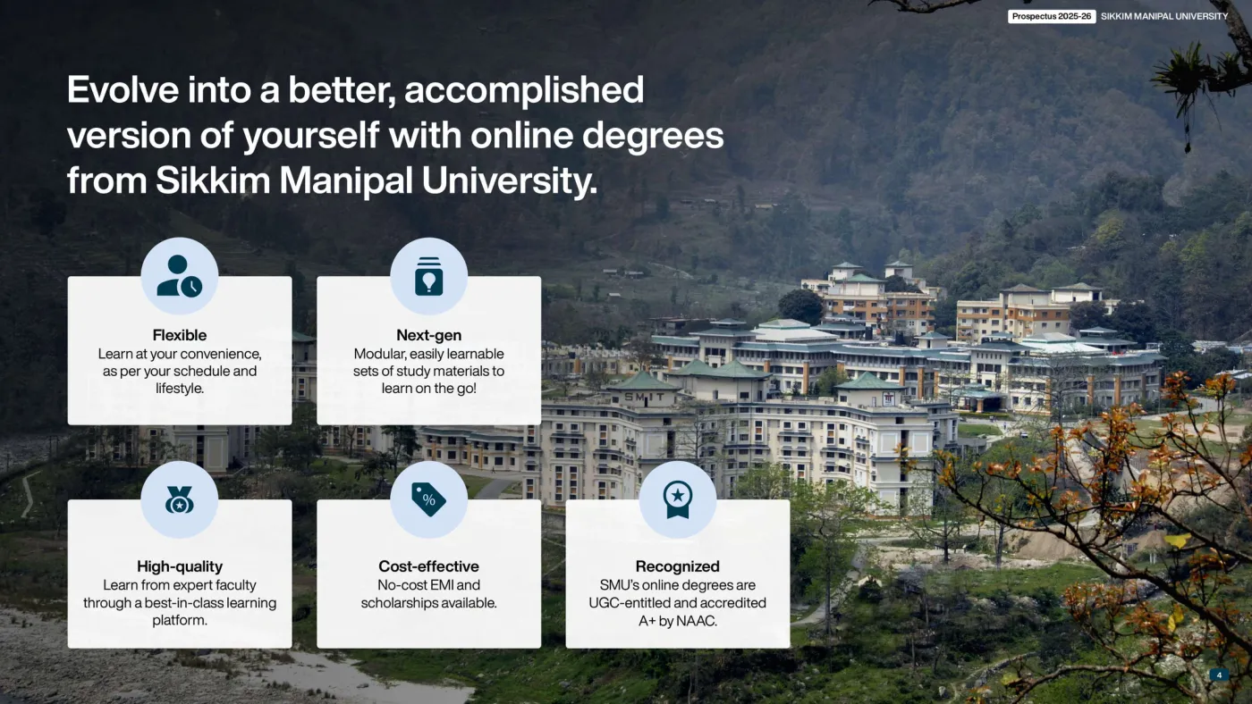 Sikkim Manipal University — course brochure, page 5. Open the PDF for full-size reading.