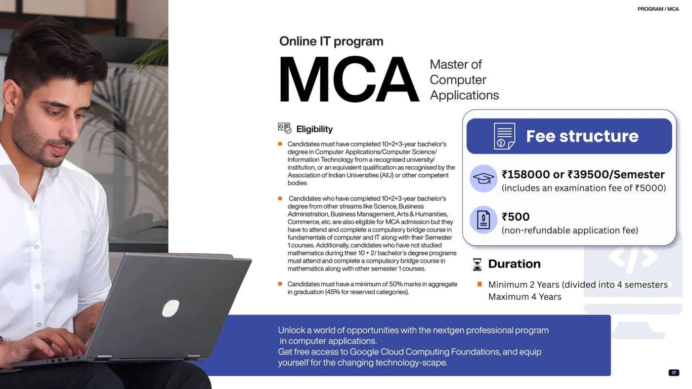Manipal University Jaipur — course brochure, page 13. Open the PDF for full-size reading.