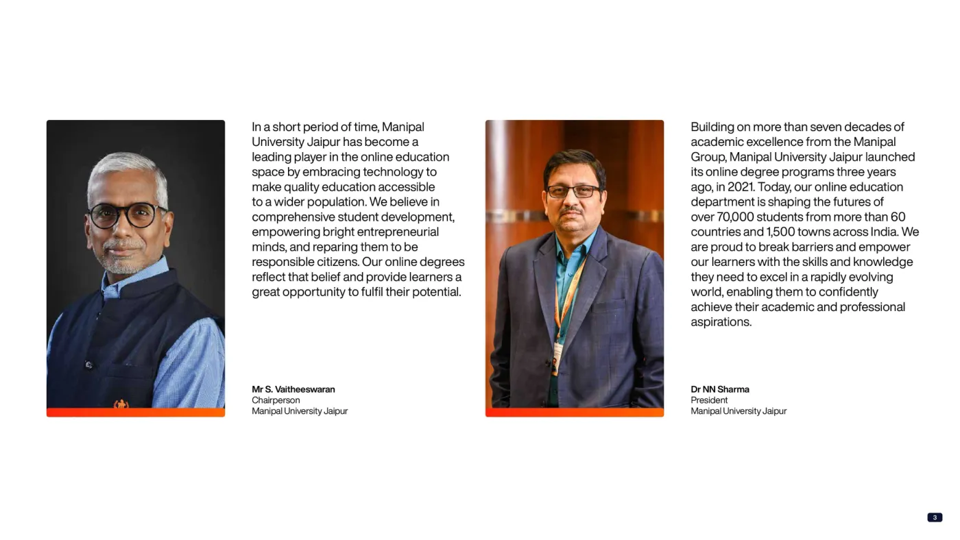 Manipal University Jaipur — course brochure, page 4. Open the PDF for full-size reading.