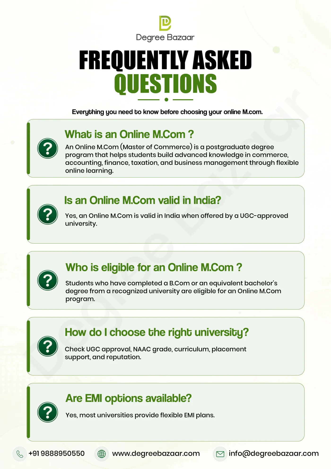 M.Com — DegreeBazaar course guide, page 3. Open the PDF for full-size reading.