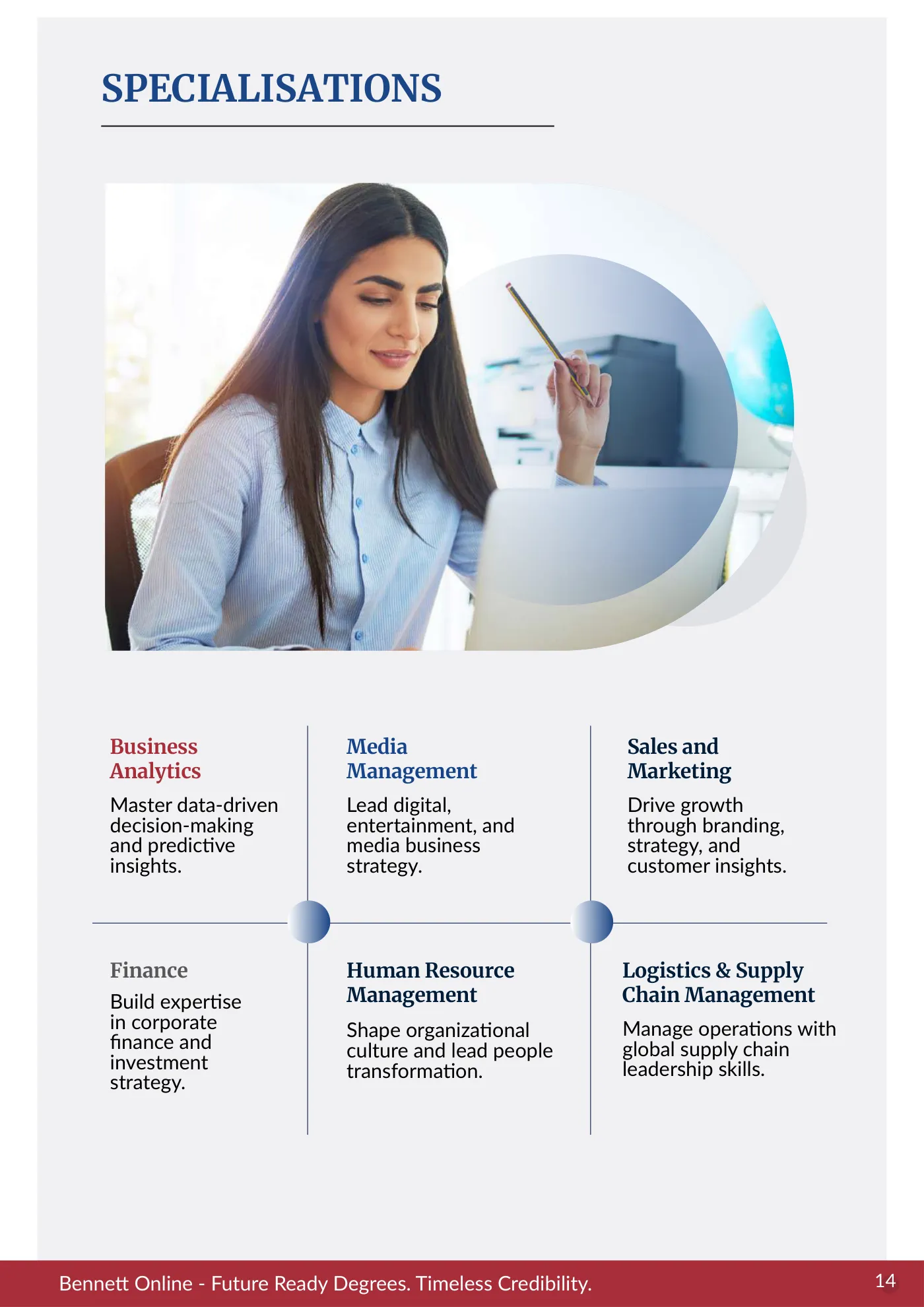 Bennett University — course brochure, page 19. Open the PDF for full-size reading.
