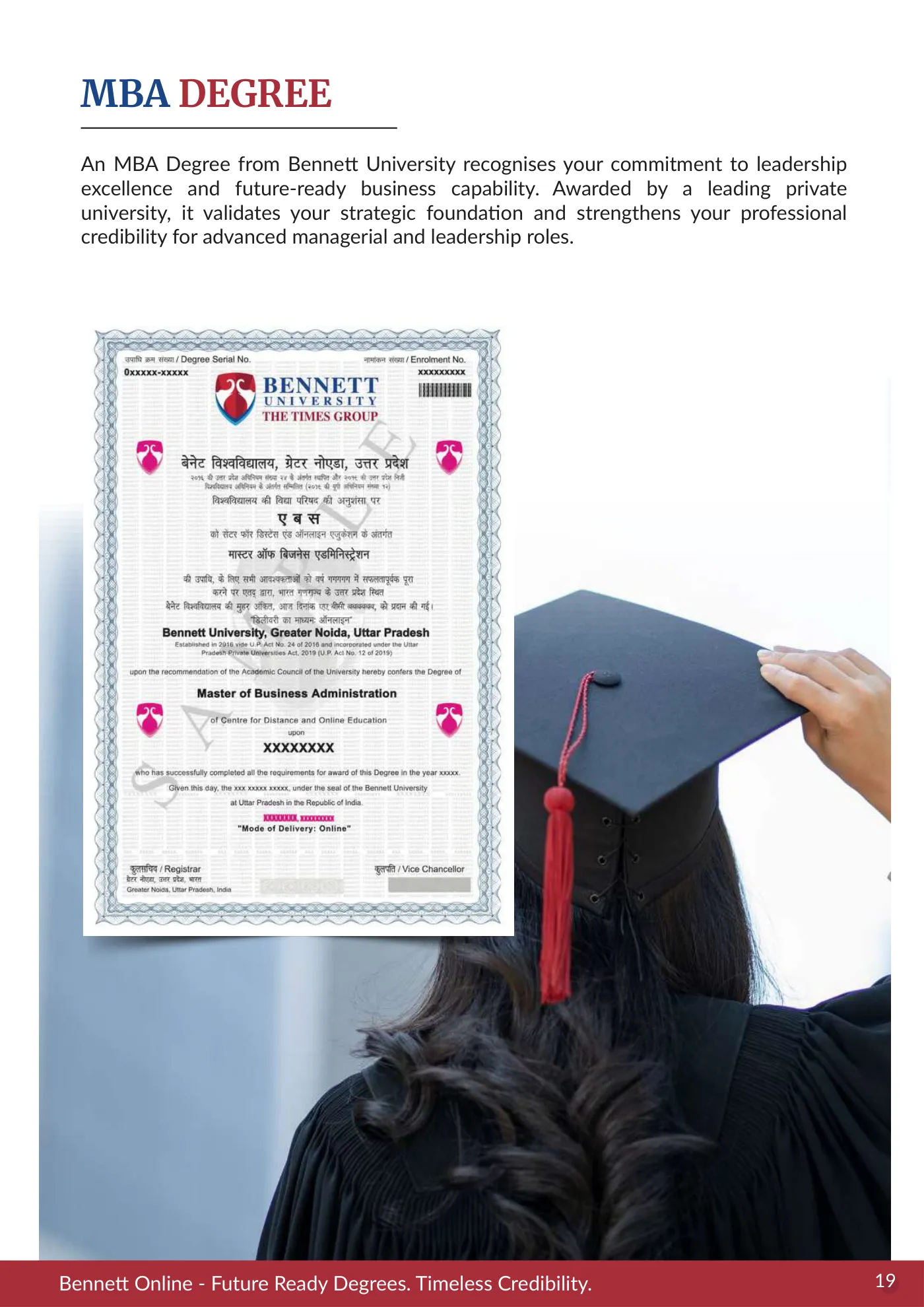 Bennett University — course brochure, page 21. Open the PDF for full-size reading.