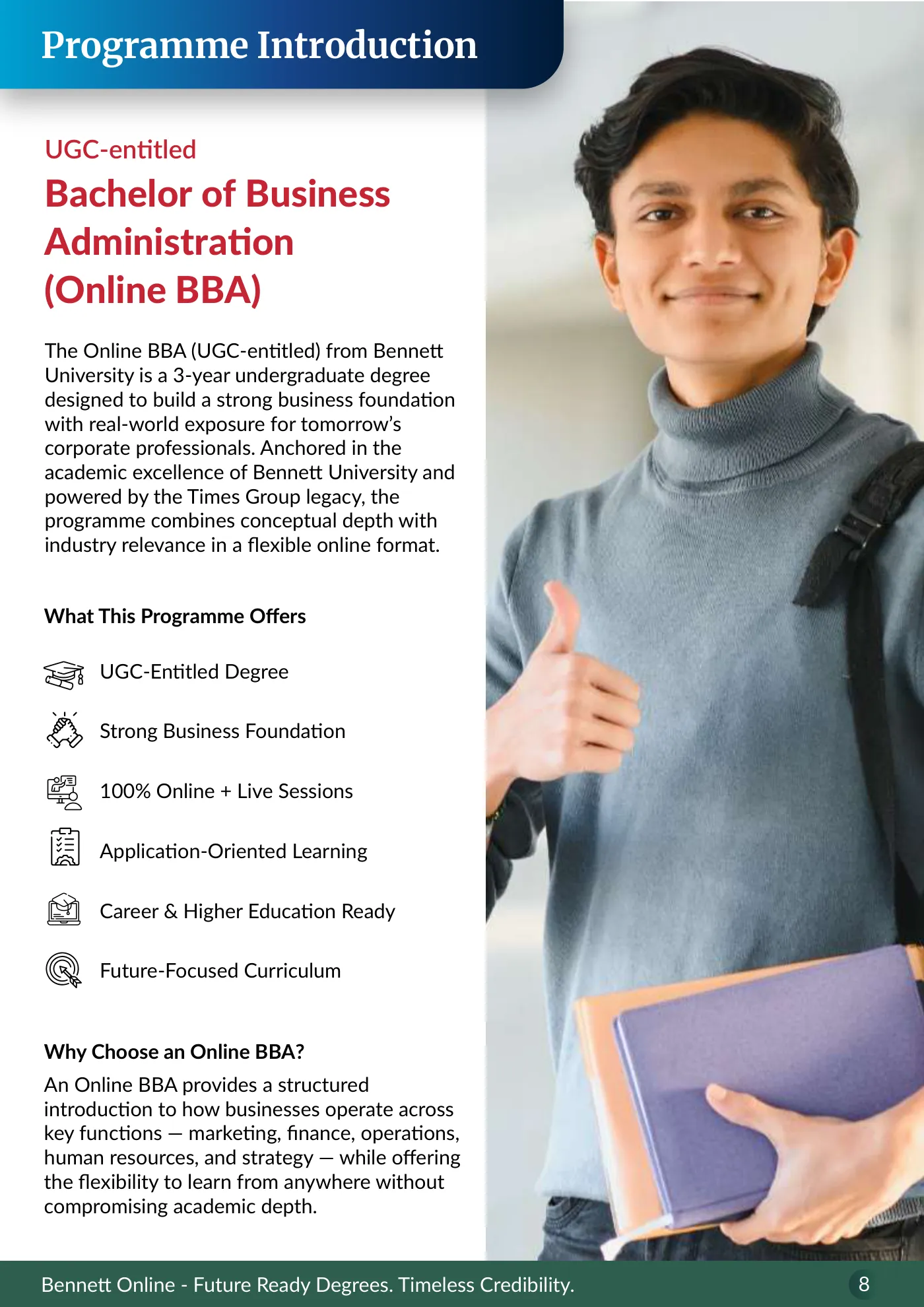 Bennett University — course brochure, page 7. Open the PDF for full-size reading.