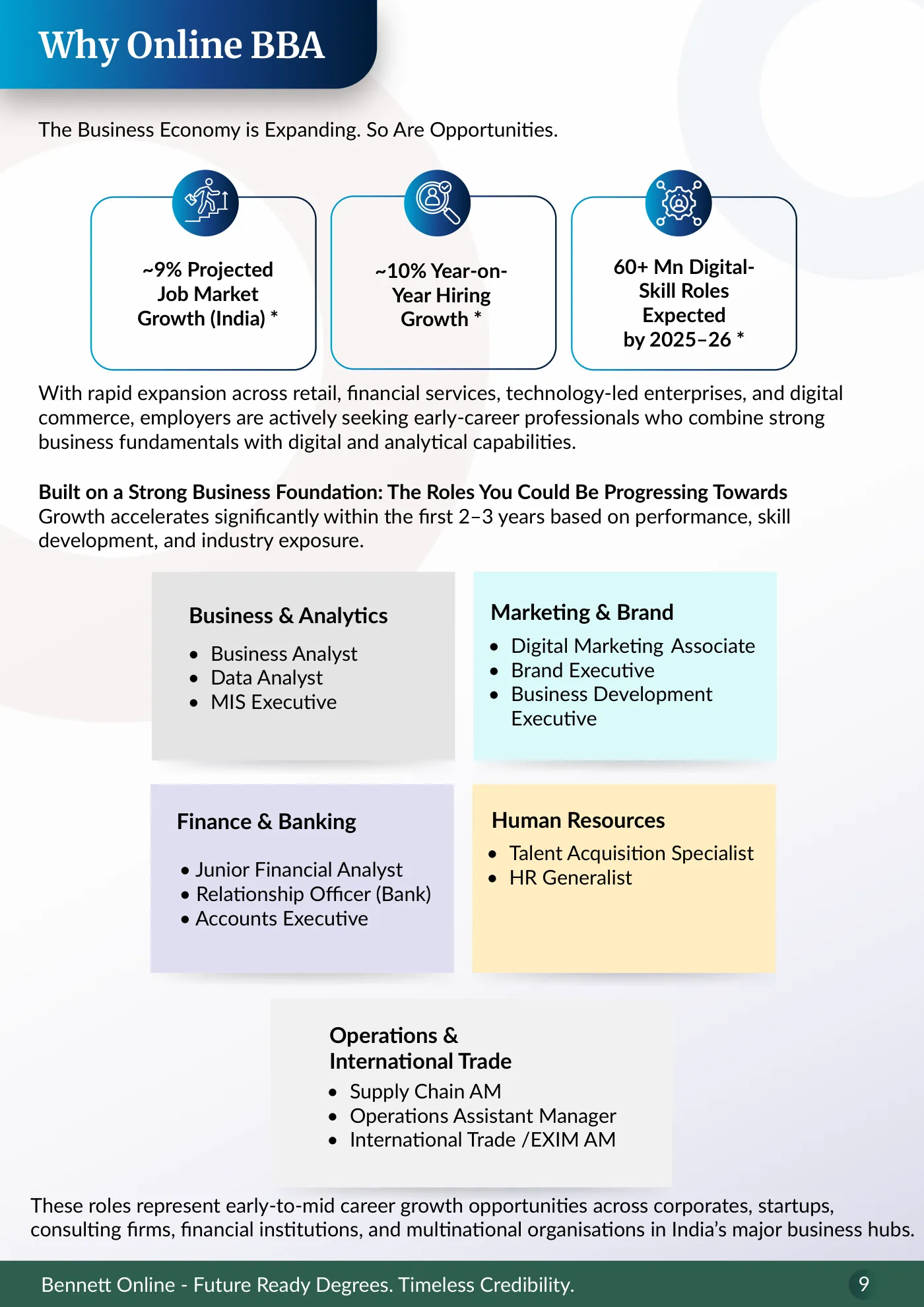 Bennett University — course brochure, page 8. Open the PDF for full-size reading.