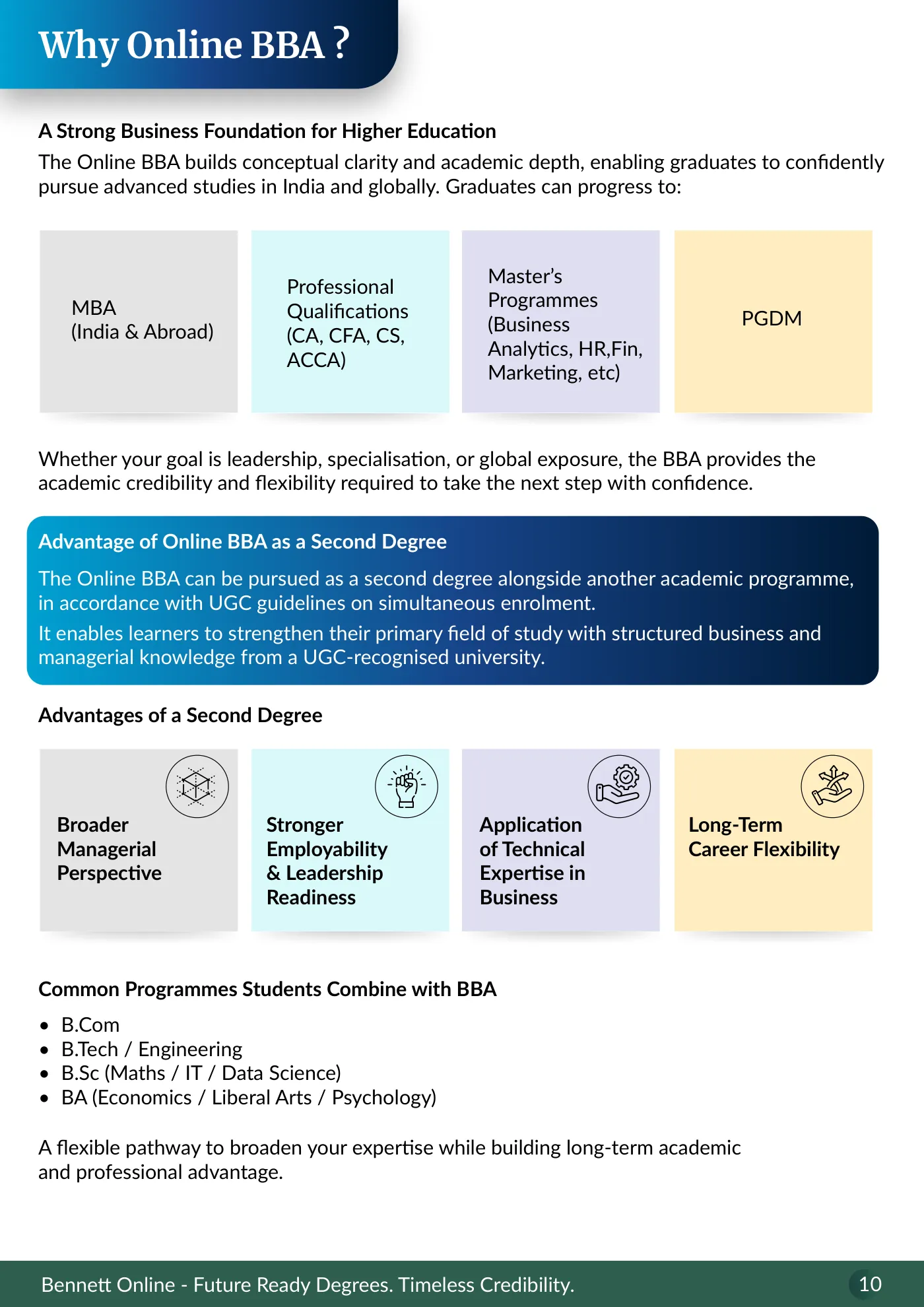 Bennett University — course brochure, page 9. Open the PDF for full-size reading.