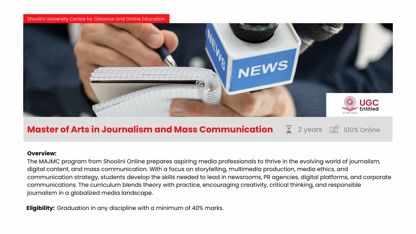 Shoolini University — course brochure, page 26. Open the PDF for full-size reading.