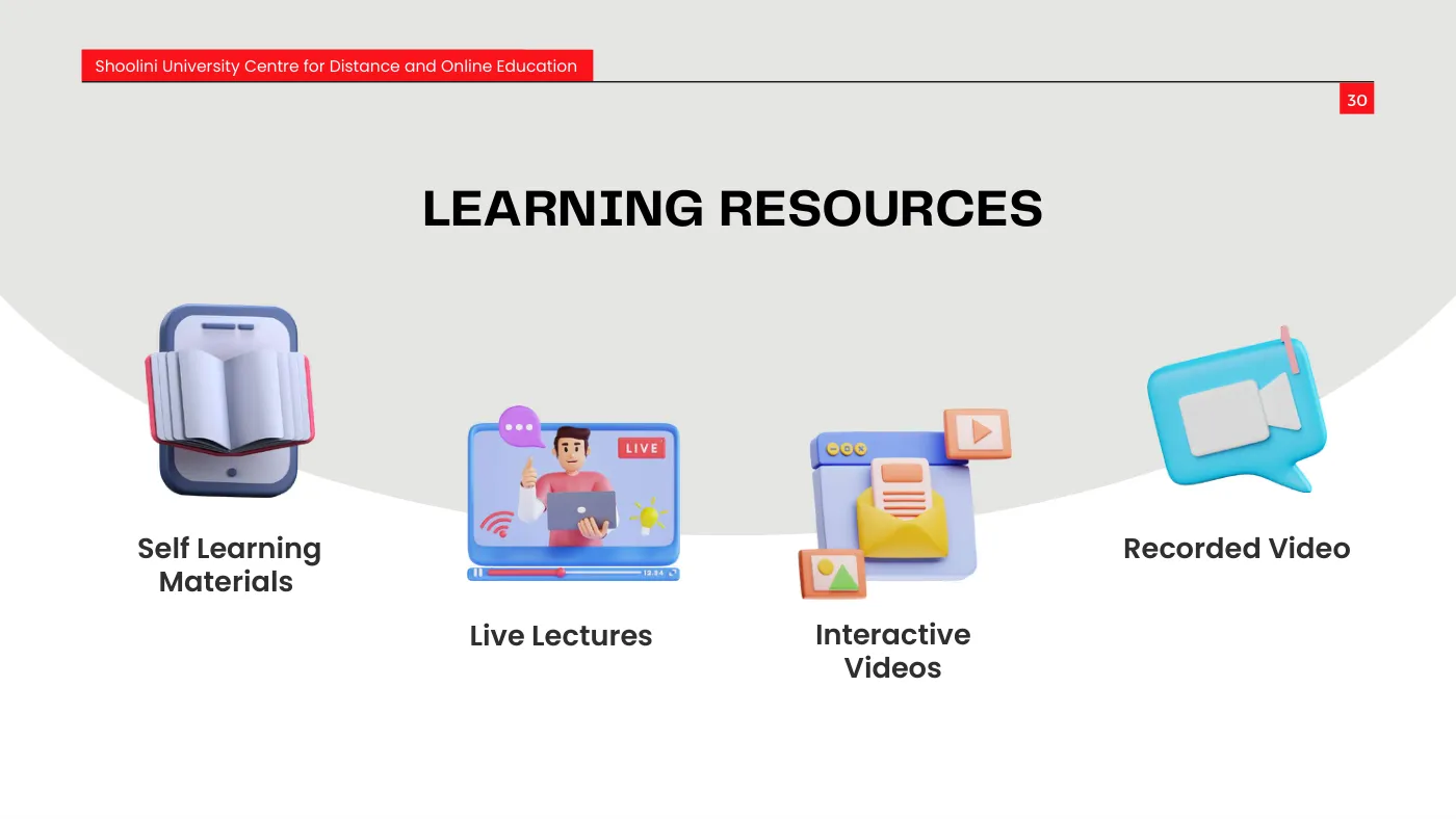 Shoolini University — course brochure, page 30. Open the PDF for full-size reading.