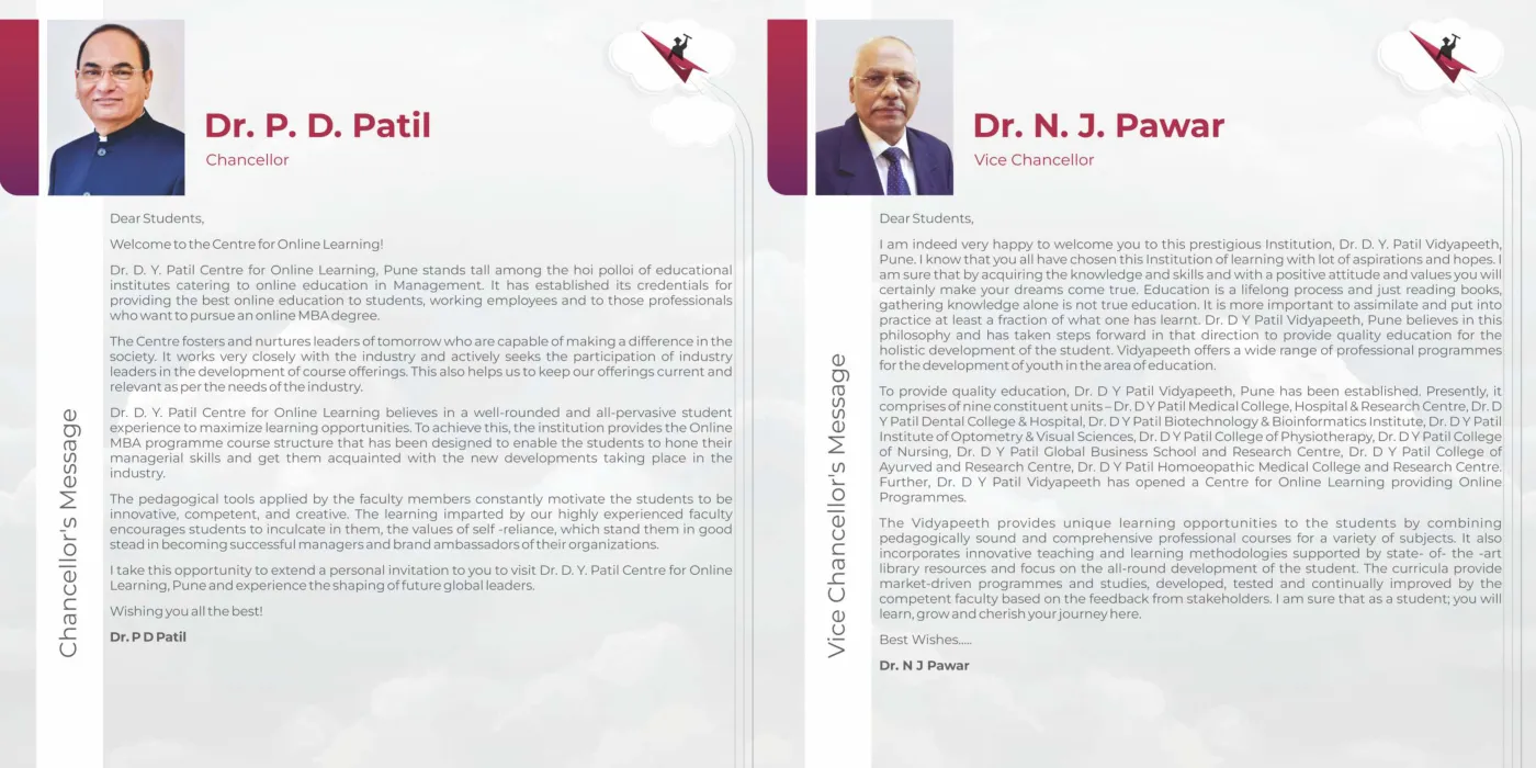 Dr. D. Y. Patil Vidyapeeth, Pune — course brochure, page 3. Open the PDF for full-size reading.