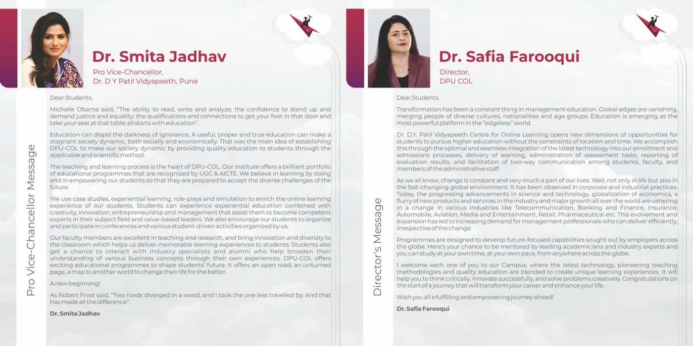 Dr. D. Y. Patil Vidyapeeth, Pune — course brochure, page 4. Open the PDF for full-size reading.