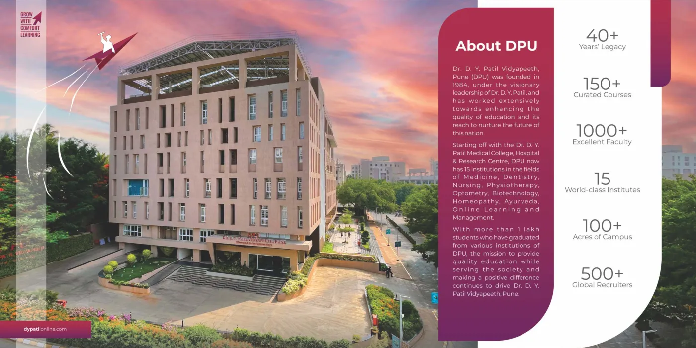 Dr. D. Y. Patil Vidyapeeth, Pune — course brochure, page 5. Open the PDF for full-size reading.