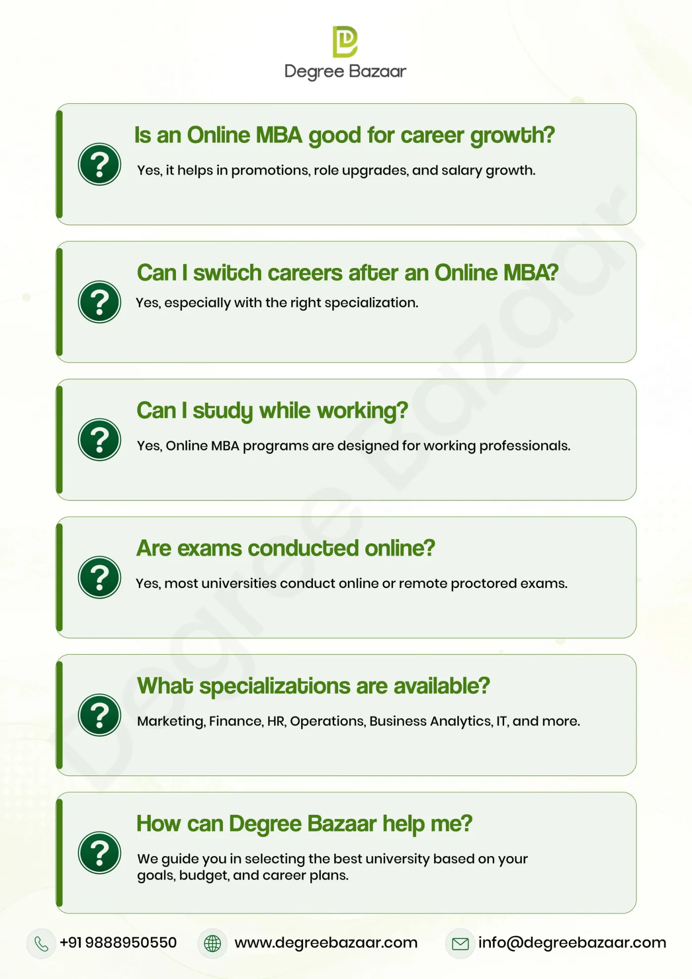MBA — DegreeBazaar course guide, page 6. Open the PDF for full-size reading.