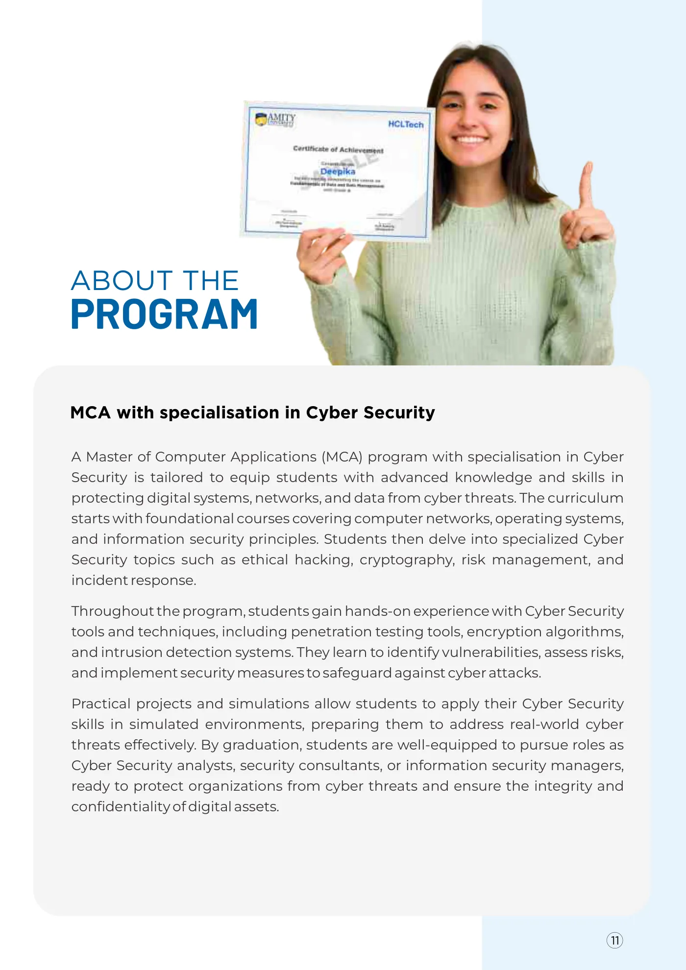 Amity University — course brochure, page 102. Open the PDF for full-size reading.