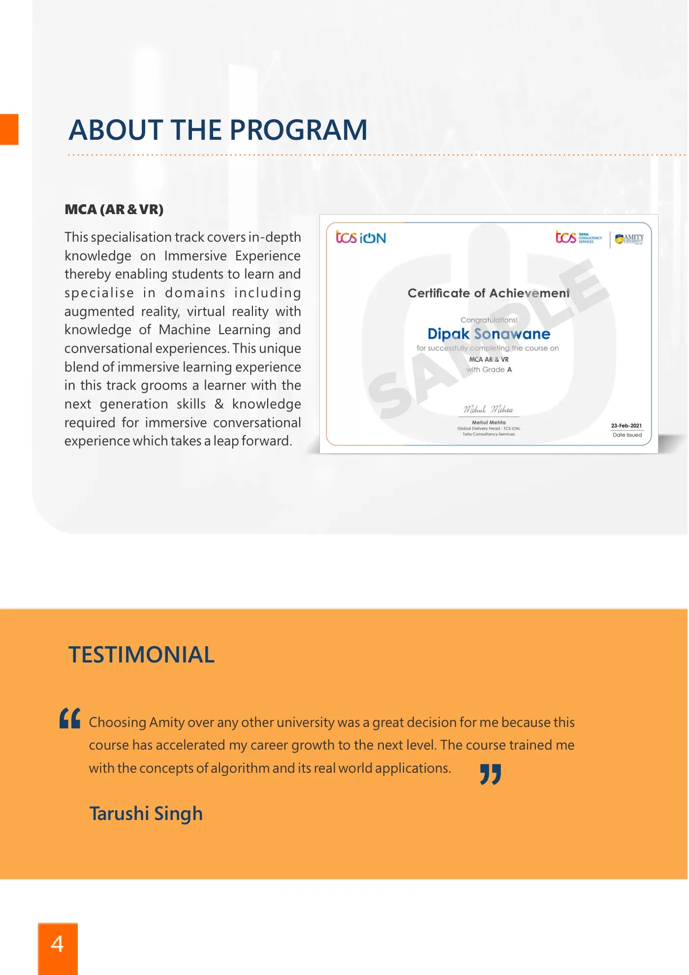 Amity University — course brochure, page 115. Open the PDF for full-size reading.
