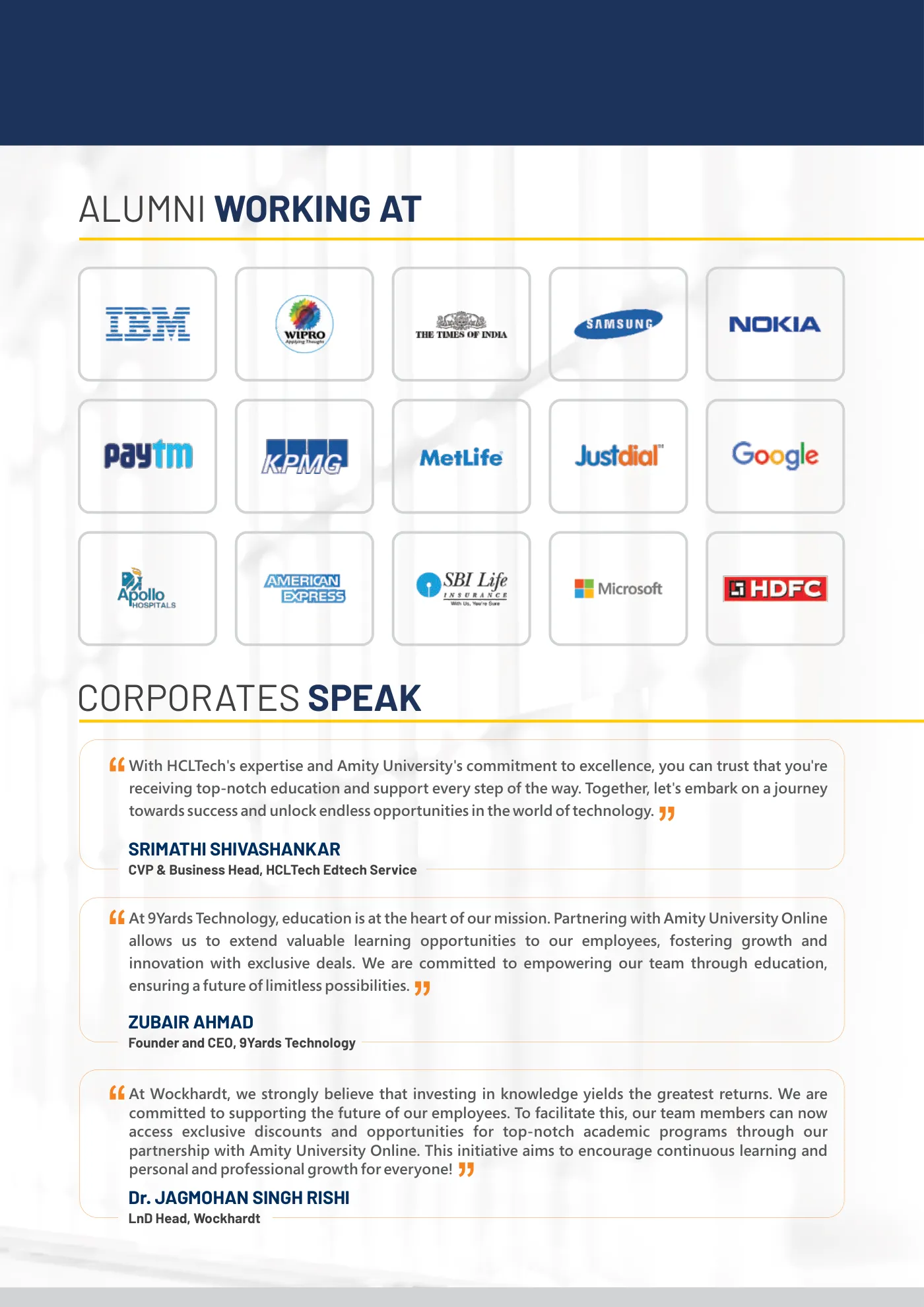 Amity University — course brochure, page 126. Open the PDF for full-size reading.