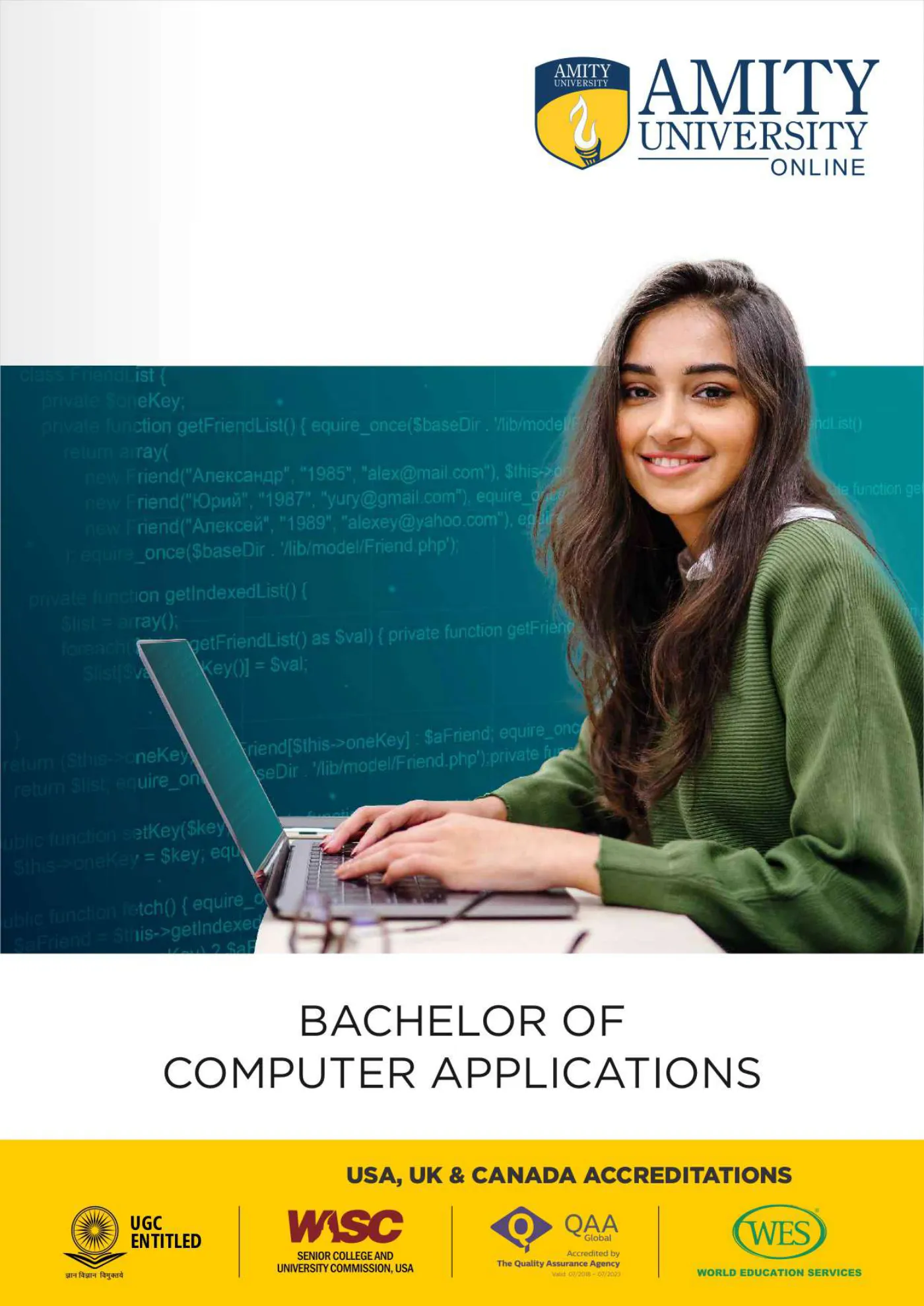Amity University — course brochure, page 55. Open the PDF for full-size reading.