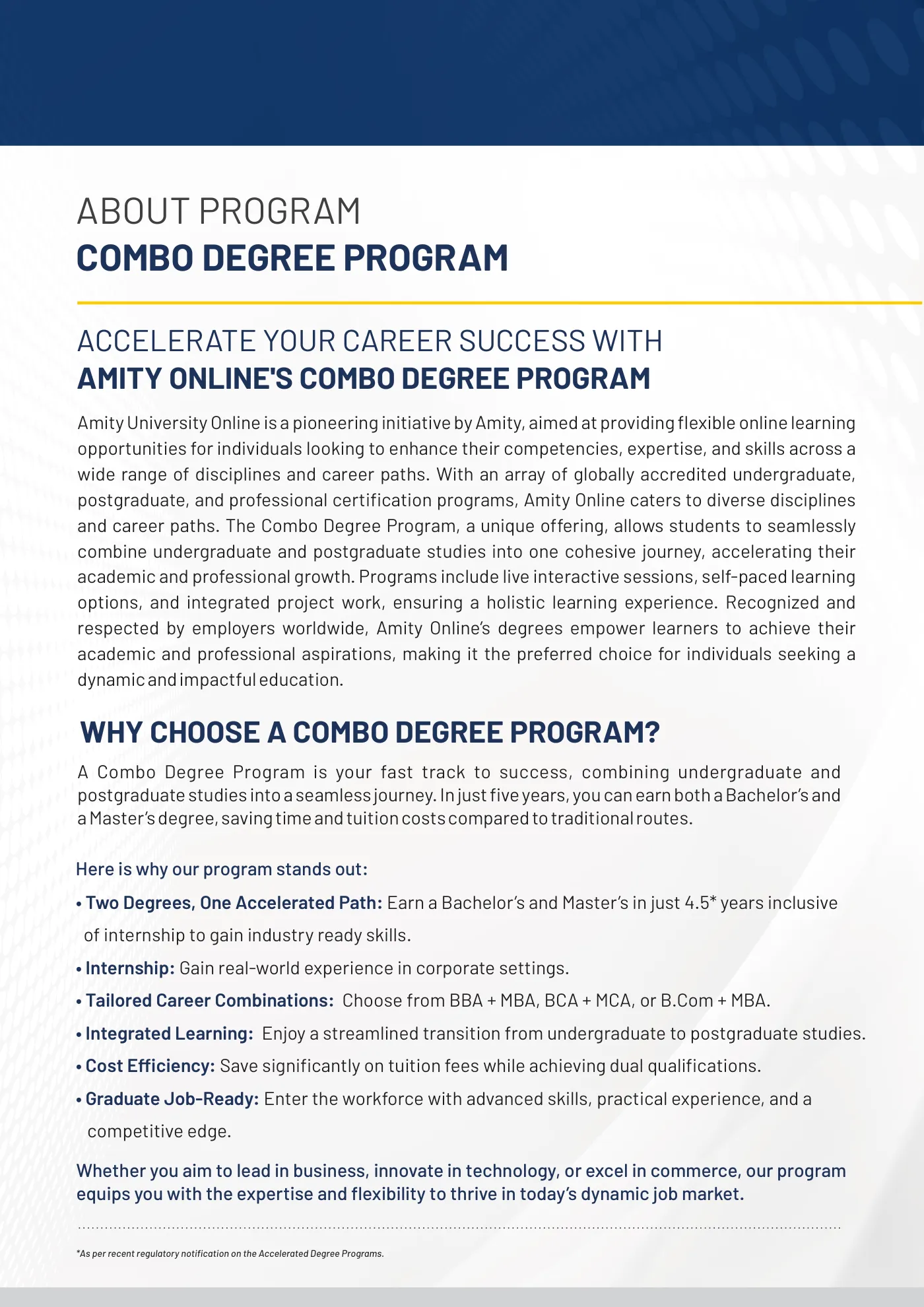 Amity University — course brochure, page 62. Open the PDF for full-size reading.