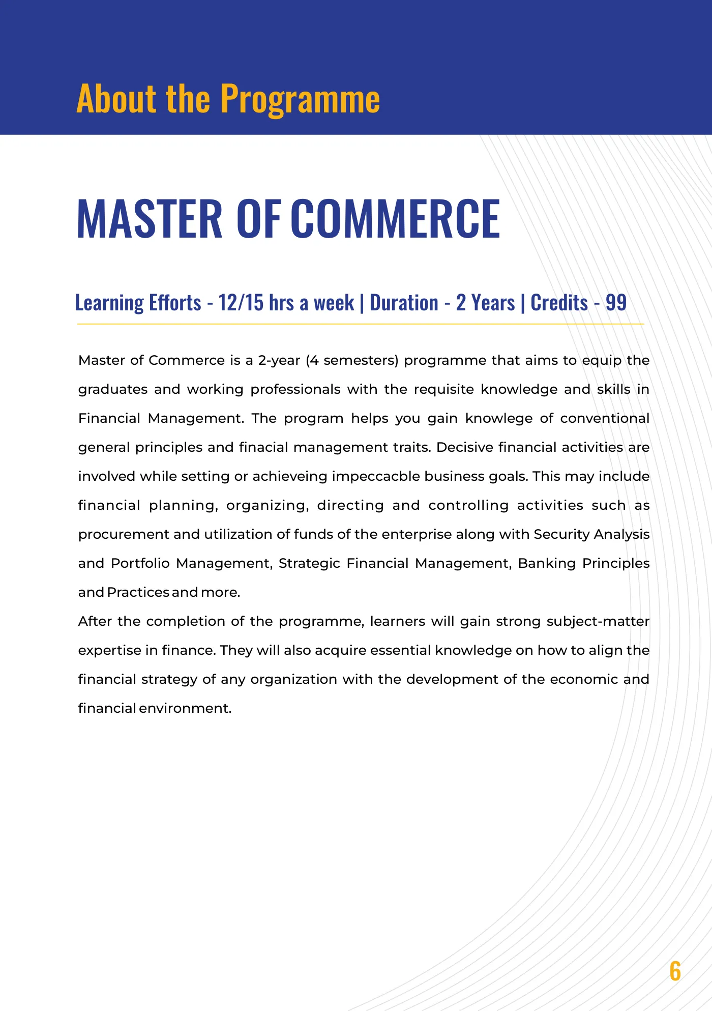 Amity University — course brochure, page 64. Open the PDF for full-size reading.