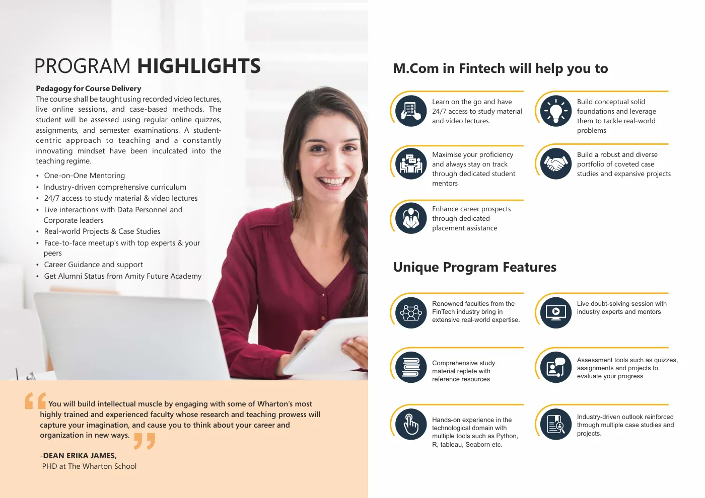 Amity University — course brochure, page 67. Open the PDF for full-size reading.