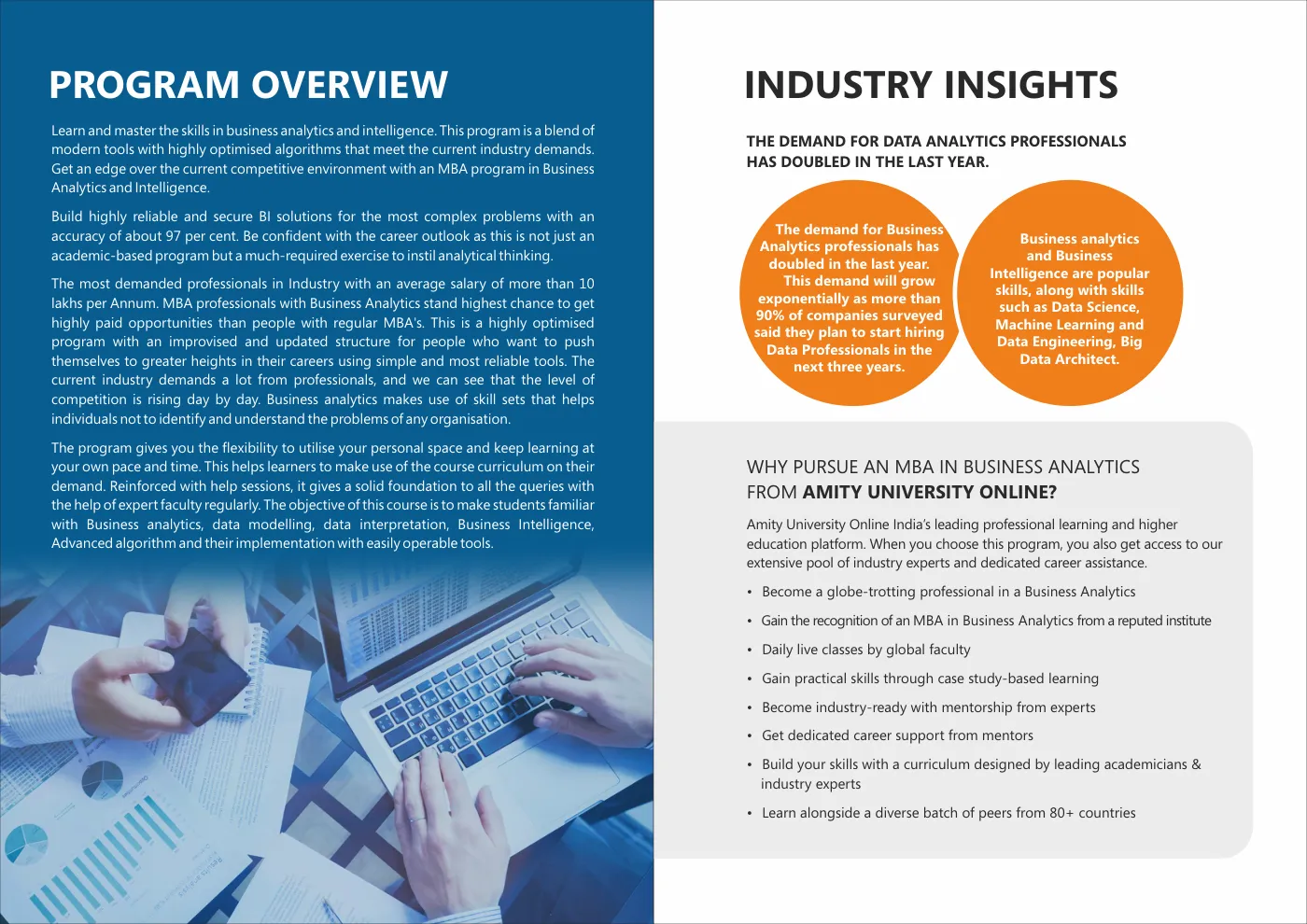 Amity University — course brochure, page 96. Open the PDF for full-size reading.